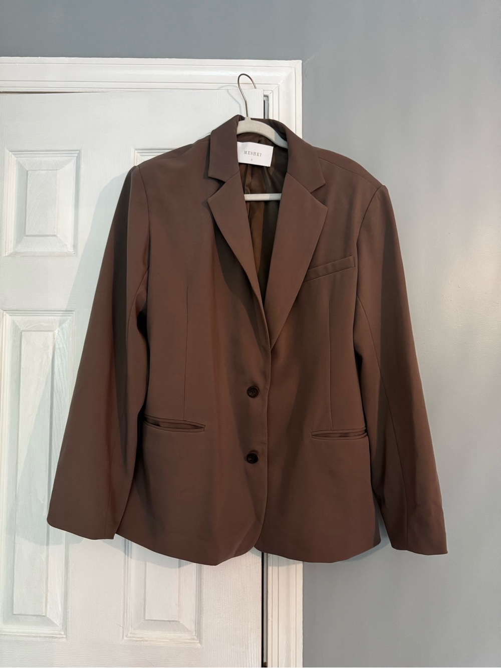 Meshki Chocolate Brown oversized Suiting Blazer